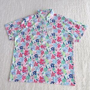 Leon Levin Women's Vintage Short Sleeved Polo Golf Sports Shirt, Colorful, L
